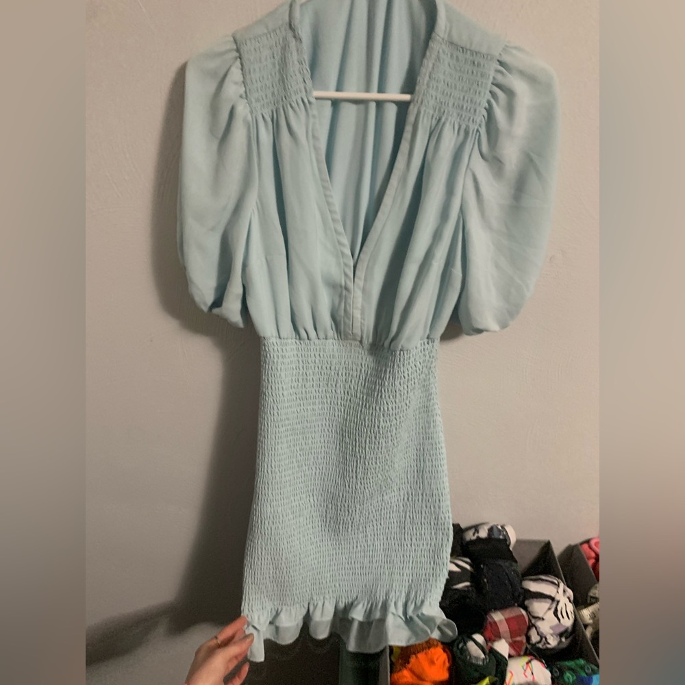 Abercrombie blue ruffle dress